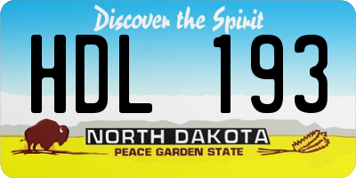 ND license plate HDL193