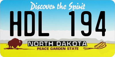 ND license plate HDL194