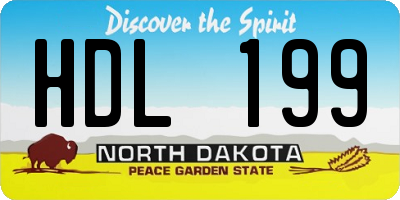 ND license plate HDL199