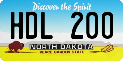 ND license plate HDL200