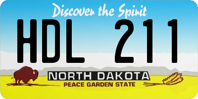 ND license plate HDL211