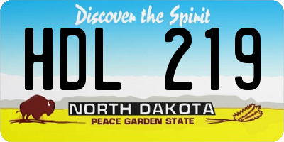 ND license plate HDL219