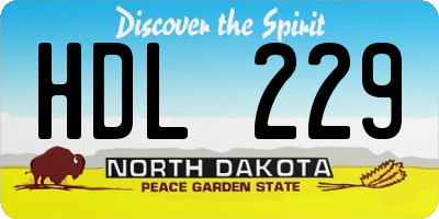ND license plate HDL229