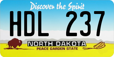 ND license plate HDL237