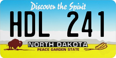 ND license plate HDL241