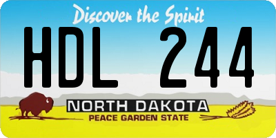 ND license plate HDL244