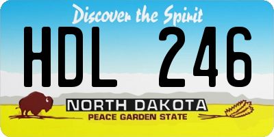 ND license plate HDL246