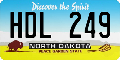 ND license plate HDL249