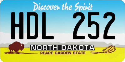 ND license plate HDL252
