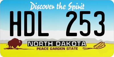 ND license plate HDL253