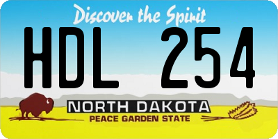 ND license plate HDL254