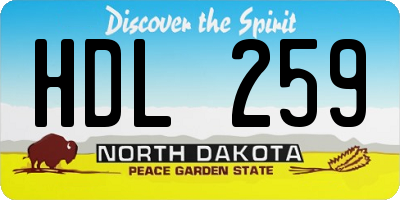 ND license plate HDL259