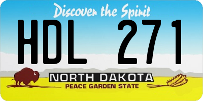 ND license plate HDL271