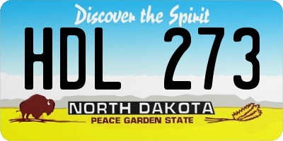 ND license plate HDL273