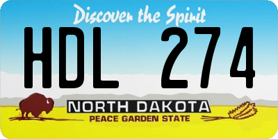 ND license plate HDL274