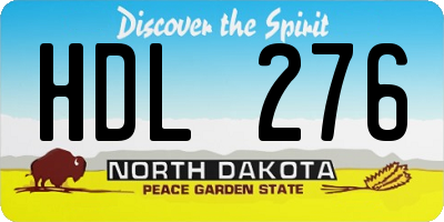 ND license plate HDL276