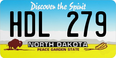 ND license plate HDL279