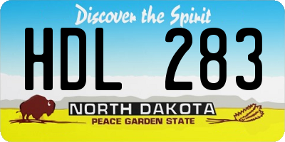 ND license plate HDL283