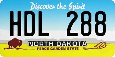 ND license plate HDL288