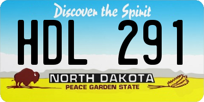 ND license plate HDL291