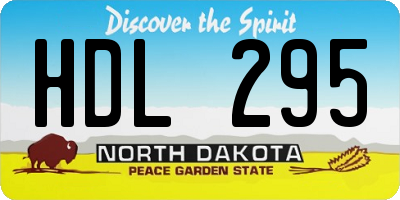 ND license plate HDL295