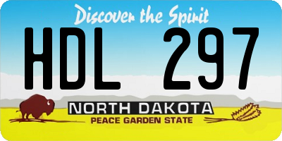 ND license plate HDL297