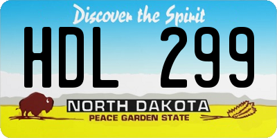 ND license plate HDL299