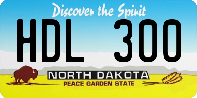 ND license plate HDL300