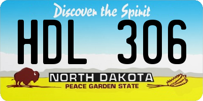 ND license plate HDL306