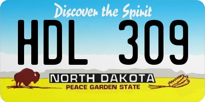 ND license plate HDL309