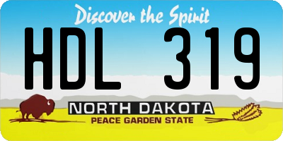 ND license plate HDL319