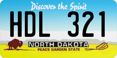 ND license plate HDL321
