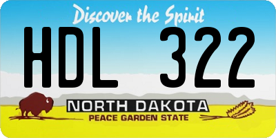 ND license plate HDL322