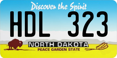 ND license plate HDL323