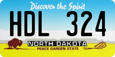 ND license plate HDL324