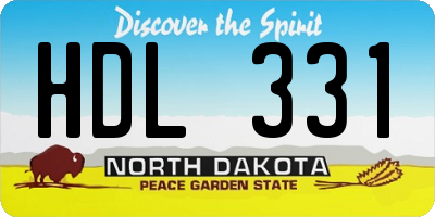 ND license plate HDL331