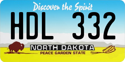 ND license plate HDL332
