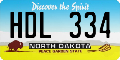 ND license plate HDL334