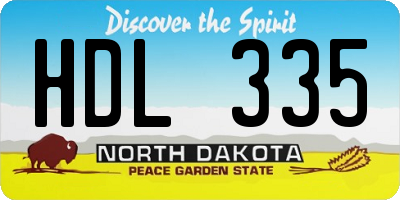 ND license plate HDL335