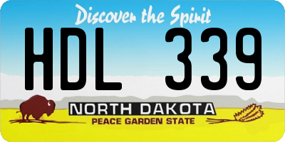 ND license plate HDL339