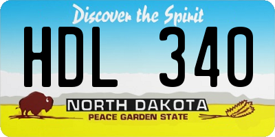 ND license plate HDL340