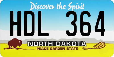 ND license plate HDL364