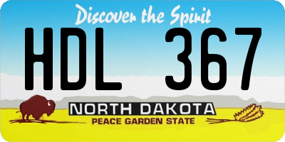 ND license plate HDL367