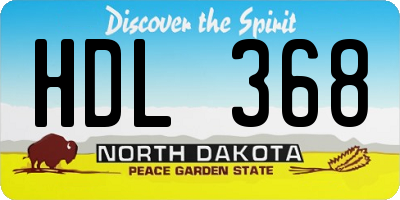 ND license plate HDL368