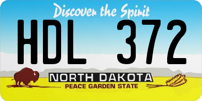 ND license plate HDL372