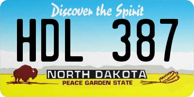 ND license plate HDL387