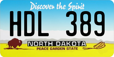 ND license plate HDL389