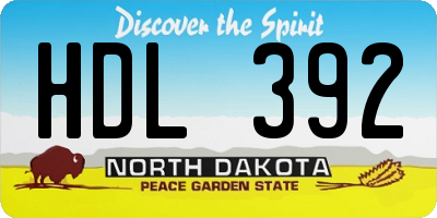 ND license plate HDL392