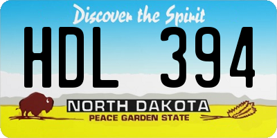 ND license plate HDL394