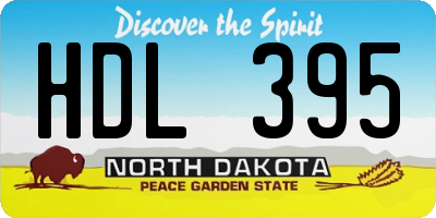 ND license plate HDL395